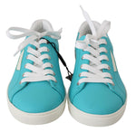 Sneakers casual in pelle con logo blu - Dolce & Gabbana - EU39.5 / US6.5