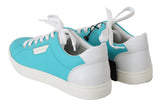 Sneakers casual in pelle con logo blu - Dolce & Gabbana - EU39.5 / US6.5