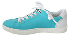 Sneakers casual in pelle con logo blu - Dolce & Gabbana - EU39.5 / US6.5