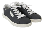 Sneakers da uomo casual in pelle con logo grigio - D&G - EU39.5 / US6.5