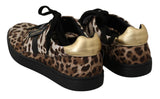 Sneakers in pelle di cotone leopardo marrone - D&G - EU45 / US12