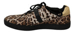 Sneakers in pelle di cotone leopardo marrone - D&G - EU45 / US12