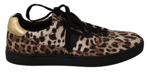 Sneakers in pelle di cotone leopardo marrone - D&G - EU39 / US6