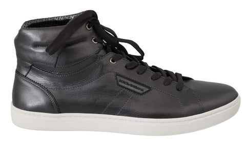 Sneakers alte da uomo in pelle grigia - D&G - EU44.5 / US11.5