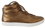 Sneakers alte da uomo in pelle oro - Dolce & Gabbana - EU42 / US9