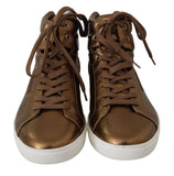 Sneakers alte da uomo in pelle oro - Dolce & Gabbana - EU39 / US6