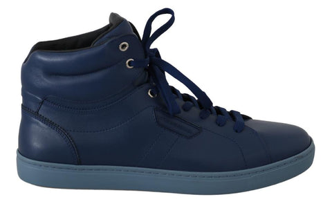 Scarpe da ginnastica alte da uomo in pelle blu - D&G - EU45 / US12