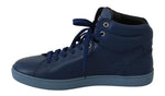 Scarpe da ginnastica alte da uomo in pelle blu - D&G - EU45 / US12