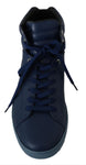 Scarpe da ginnastica alte da uomo in pelle blu - D&G - EU45 / US12