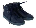 Scarpe da ginnastica alte da uomo in pelle blu - D&G - EU45 / US12