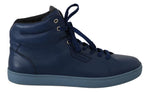 Scarpe da ginnastica alte da uomo in pelle blu - D&G - EU44 / US11