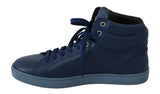 Scarpe da ginnastica alte da uomo in pelle blu - D&G - EU41.5 / US11.5