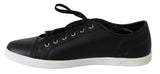 Scarpe da ginnastica casual in pelle con logo nero - D&G - EU45 / US12