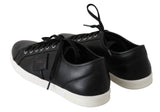 Scarpe da ginnastica casual in pelle con logo nero - D&G - EU44 / US11