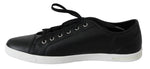 Scarpe da ginnastica casual in pelle con logo nero - D&G - EU44 / US11