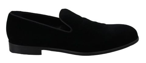 Mocassini piatti in velluto nero Scarpe senza lacci - D&G - EU42 / US9