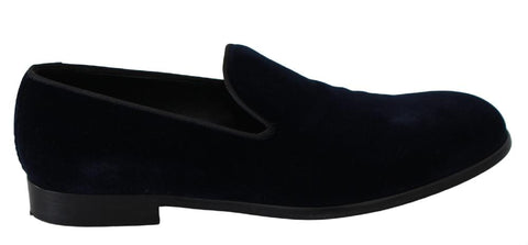 Mocassini piatti in velluto blu - Scarpe senza lacci - D&G - EU41 / US8