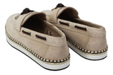 Scarpe basse con espadrillas in pelle beige con logo - D&G - EU41 / US8