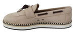 Scarpe basse con espadrillas in pelle beige con logo - D&G - EU41 / US8