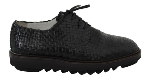 Scarpe derby in pelle lavorata a maglia nera - D&G - EU39 / US6