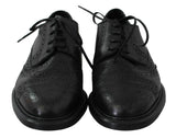 Scarpe eleganti vestito derby brogue in pelle nere - D&G - EU40 / US7