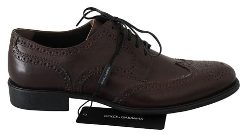 Scarpe eleganti derby brogue in pelle marroni - D&G - EU42 / US9