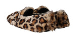 Scarpe basse con pantofole in shearling leopardato marrone-D&G-EU43 / US10