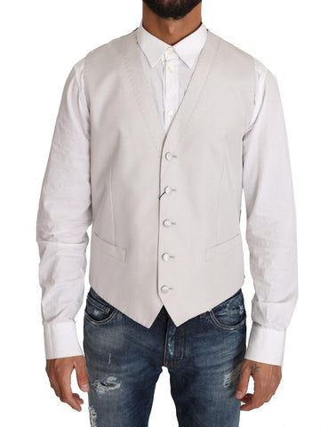 Blazer di gilet bianco in misto seta - Dolce & Gabbana - IT50-L