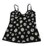 Abito chemisiole lingerie nera con stampa margherita - D&G - IT2-S