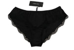 Slip intimo con fondo floreale in seta nera - Dolce & Gabbana - IT4-L