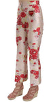 Pantaloni in broccato a fiori floreali Pantaloni rosa - D&G - IT44-L