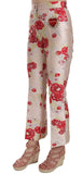 Pantaloni in broccato a fiori floreali Pantaloni rosa - D&G - IT44-L