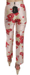 Pantaloni in broccato a fiori floreali Pantaloni rosa - D&G - IT44-L