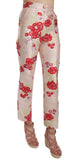 Pantaloni in broccato a fiori floreali Pantaloni rosa - D&G - IT44-L