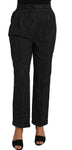 Pantaloni eleganti a righe a spillo neri Pantaloni diritti cropped-D&G-IT46-L