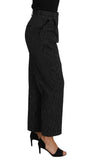 Pantaloni eleganti a righe a spillo neri Pantaloni diritti cropped-D&G-IT46-L