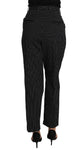 Pantaloni eleganti a righe a spillo neri Pantaloni diritti cropped-D&G-IT46-L