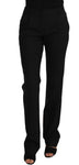 Pantaloni dritti in lana stretch abito nero - D&G - IT38-XS