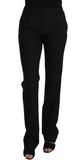 Pantaloni dritti in lana stretch abito nero - D&G - IT38-XS