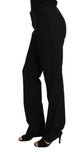 Pantaloni dritti in lana stretch abito nero - D&G - IT38-XS