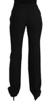 Pantaloni dritti in lana stretch abito nero - D&G - IT38-XS