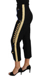 Pantaloni con decorazioni militari Pantaloni eleganti in oro nero-D&G-IT38-XS