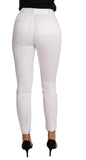 Pantaloni eleganti bianchi Pantaloni slim skinny - D&G - IT36-XS