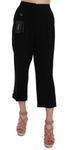 Pantaloni Capri cropped con risvolto in lana nera - D&G - IT48-XXL