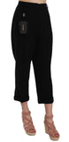 Pantaloni Capri cropped con risvolto in lana nera - D&G - IT48-XXL