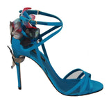 Scarpe sandali a spillo in seta blu farfalla - D&G - EU35.5 / US5