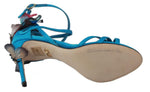 Scarpe sandali a spillo in seta blu farfalla - D&G - EU35.5 / US5