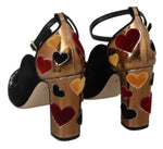 Scarpe con tacchi a cuore in pelle oro velluto nero - D&G - EU40 / US9.5