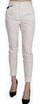 Pantaloni da pantalone attillati skinny a vita alta bianchi-D&G-IT44-L