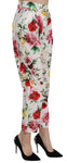 Pantaloni cropped in cotone floreale bianco - Dolce & Gabbana - IT36-XS